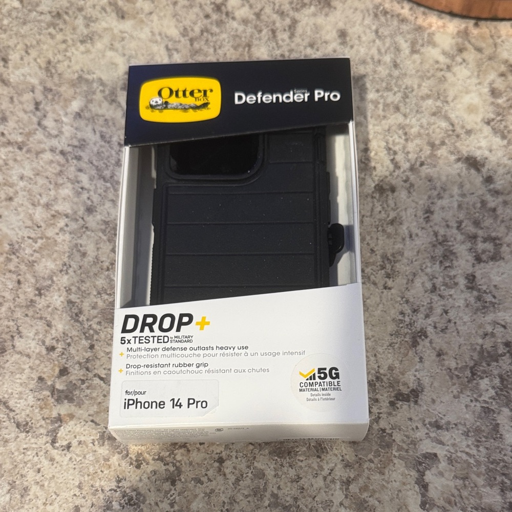 OtterBox Defender Pro Rugged Black Case for iPhone 14 Pro